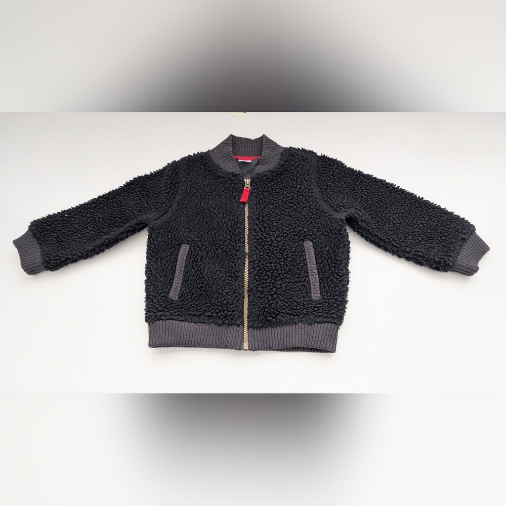 Carter's Boys' (Size 3T) Dark Blue Faux-Sherpa Bomber Jacket with Front Zipper